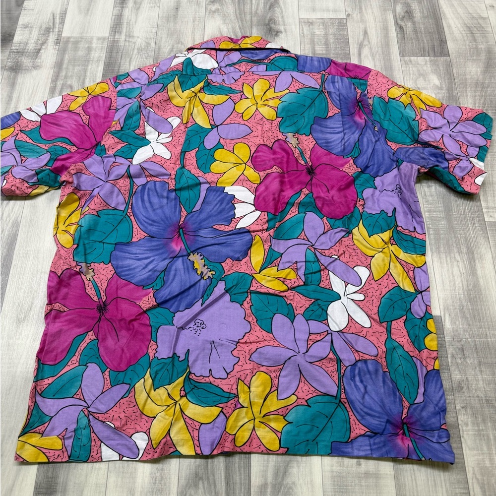 Vintage Men's 2XL Hilo Hattie Short Sleeve Button Up Tropical Hawaiian Shirt - Picture 4 of 6